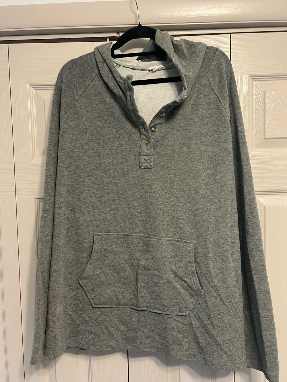 Cotton Bleu Henley Hoodie Shirt